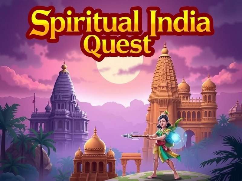 Spiritual India Quest game cover showing temples and characters